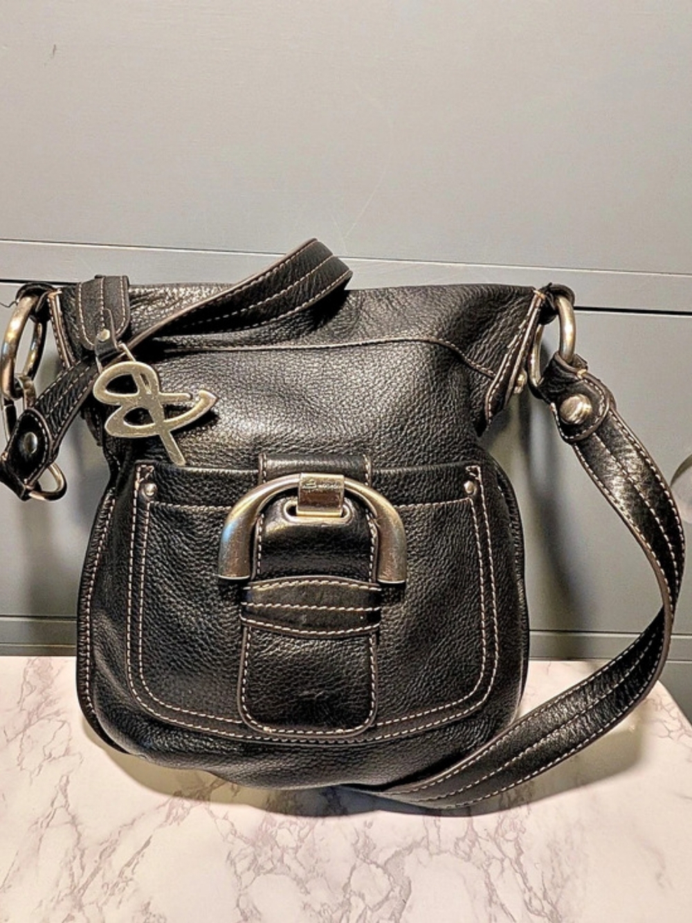 B. Makowsky Black & Brown Crossbody Bag
